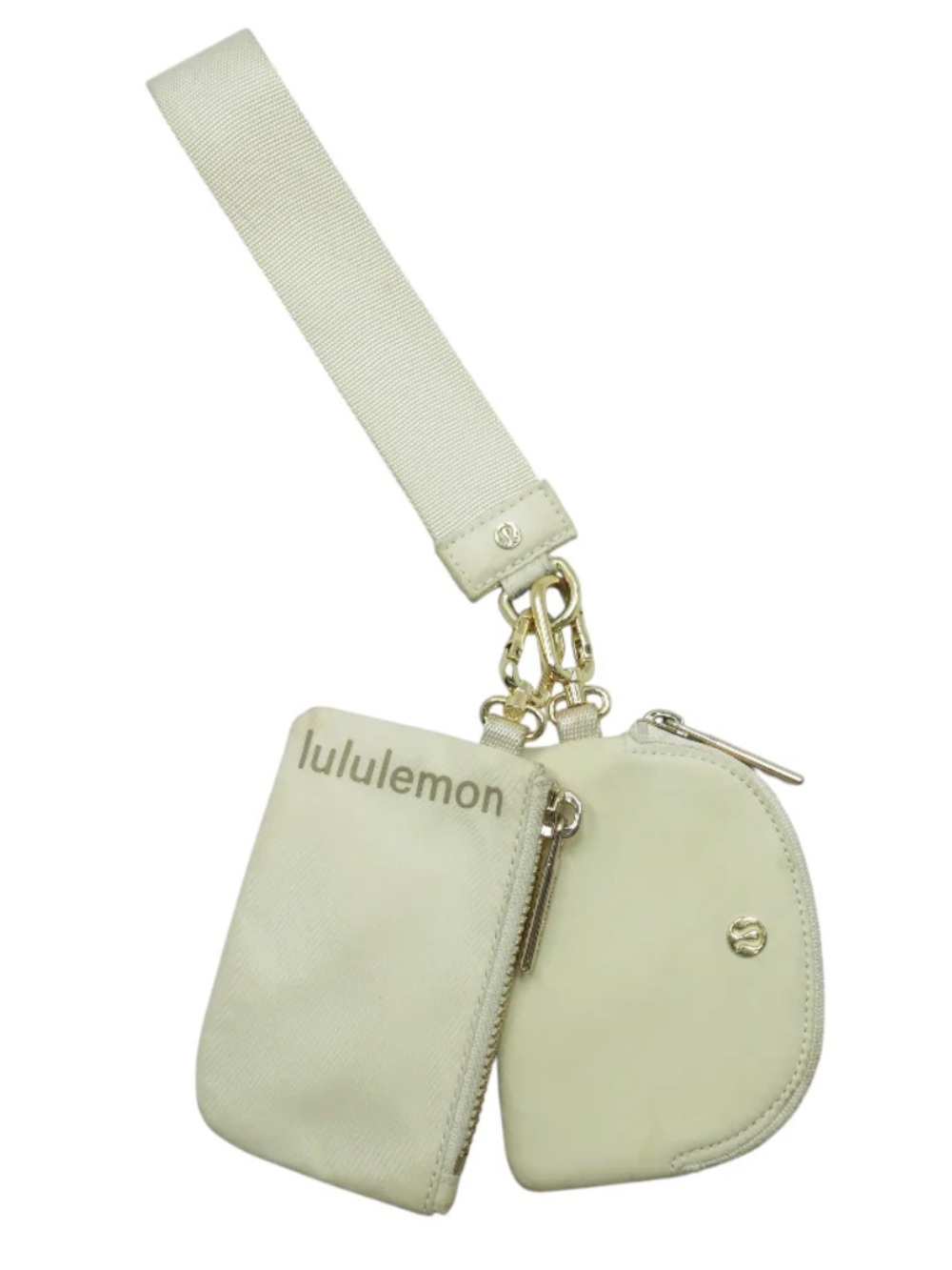 lululemon athletica Cream Wristlet Keychain Pouch Duo